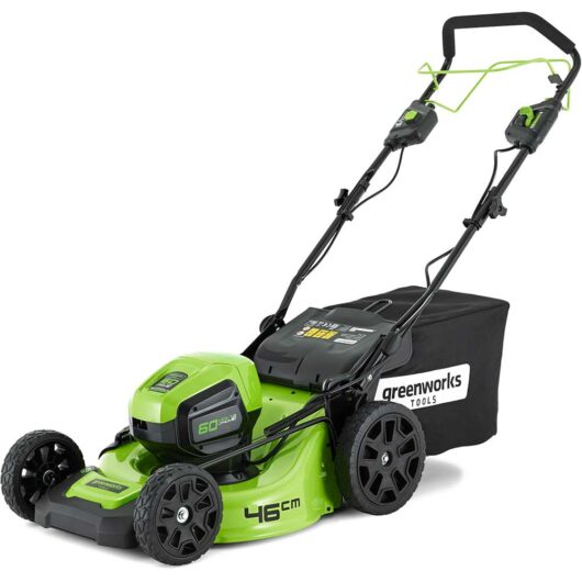 Greenworks GD60LM46SP 60v Cordless Brushless Self Propelled Rotary Lawnmower 460mm No Batteries No Battery Charger